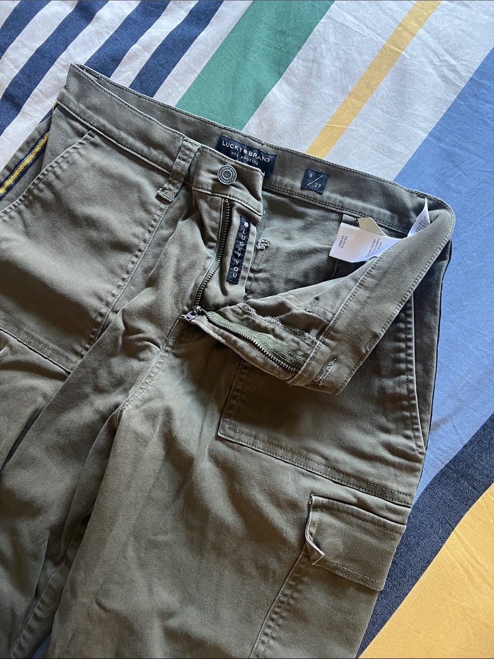 Lucky Brand Olive Utility Cargo Trousers